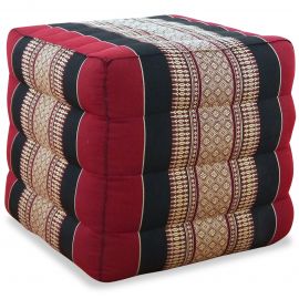 Kapok Cube Pillow, red / black