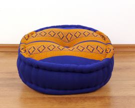 Kapok, Zafu Cushion + Quilted Seat Cushion Size L, blue / yellow