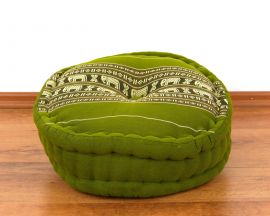 Kapok, Zafu Cushion + Quilted Seat Cushion Size L, green / elephants