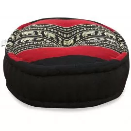Zafu Pillow, black elephants