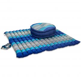 Kapok, Zafu Cushion + Quilted Seat Cushion Size XL, blue