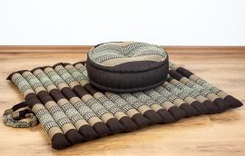 Kapok, Zafu Cushion + Quilted Seat Cushion Size XL, brown