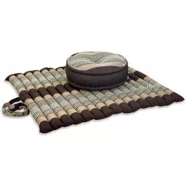 Kapok, Zafu Cushion + Quilted Seat Cushion Size XL, brown