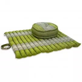Kapok, Zafu Cushion + Quilted Seat Cushion Size XL, green