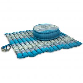 Kapok, Zafu Cushion + Quilted Seat Cushion Size XL, light blue