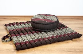 Kapok, Zafu Cushion + Quilted Seat Cushion Size XL, bordeaux