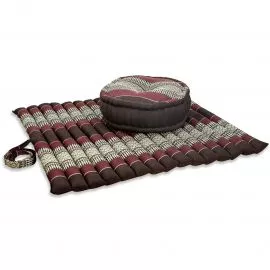 Kapok, Zafu Cushion + Quilted Seat Cushion Size XL, bordeaux