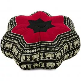 Zafu Cushion, little star, black / elephants