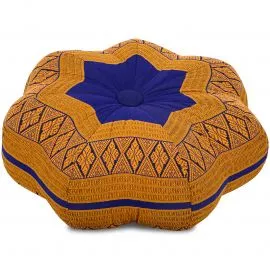 Zafu Cushion, little star, blue / yellow