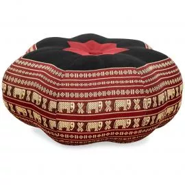 Zafu Cushion, great star, red / elephants