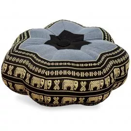 Zafu Cushion, little star, blue / elephants