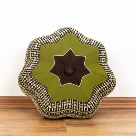 Zafu Cushion, little star, brown / green