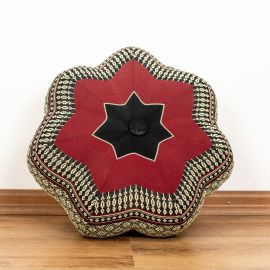 Zafu Cushion, little star, black / red